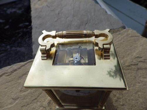 FRENCH CARRIAGE CLOCK ENGINE TURNED MASK DIAL 18901920S - ADDITIONAL PHOTO 4