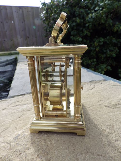FRENCH CARRIAGE CLOCK ENGINE TURNED MASK DIAL 18901920S - ADDITIONAL PHOTO 1