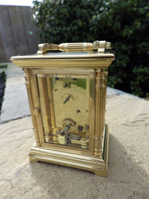 FRENCH CARRIAGE CLOCK ENGINE TURNED MASK DIAL 18901920S - ADDITIONAL PHOTO 2