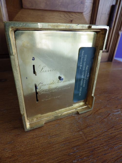 FRENCH GRAND SONNERIE DATE WORK MOONPHASE CARRIAGE CLOCK 1870 RESTORED - ADDITIONAL PHOTO 6