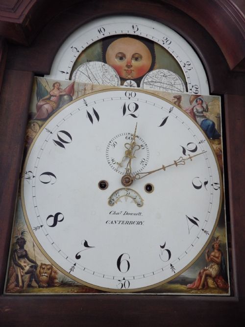 LONGCASE GRANDFATHER CLOCK 1799 BY CHARLES DOWSETT OF CANTERBURY - ADDITIONAL PHOTO 7