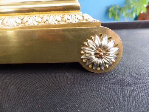 FRENCH SOLID BRASS MANTLE CLOCK LOTS GOING ON 1870S - ADDITIONAL PHOTO 5
