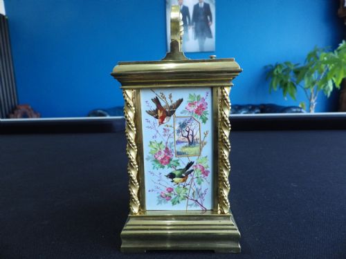 FRENCH REPEATER CARRIAGE CLOCK ENAMEL PAINTINGS FULLY RESTORED 1890S - ADDITIONAL PHOTO 3