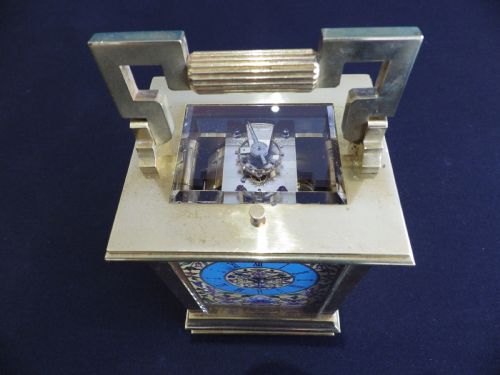 FRENCH ENAMEL CARRIAGE CLOCK 1890S - ADDITIONAL PHOTO 4