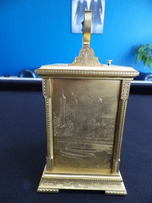 ENGRAVED CASE FRENCH REPEATER CARRIAGE CLOCK 1860S - ADDITIONAL PHOTO 4