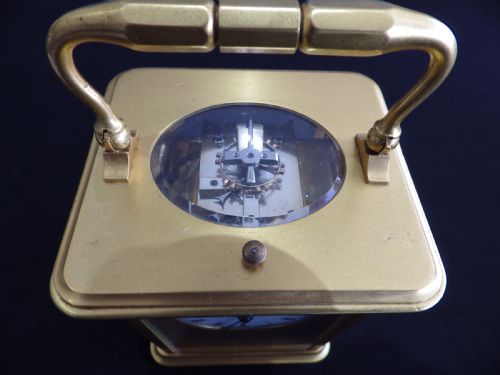 FRENCH REPEATER CARRIAGE CLOCK STILL FULLY GILDED RESTORED MOVEMENT 1870 - ADDITIONAL PHOTO 4
