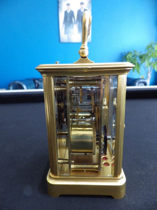 FRENCH REPEATER CARRIAGE CLOCK STILL FULLY GILDED RESTORED MOVEMENT 1870 - ADDITIONAL PHOTO 1