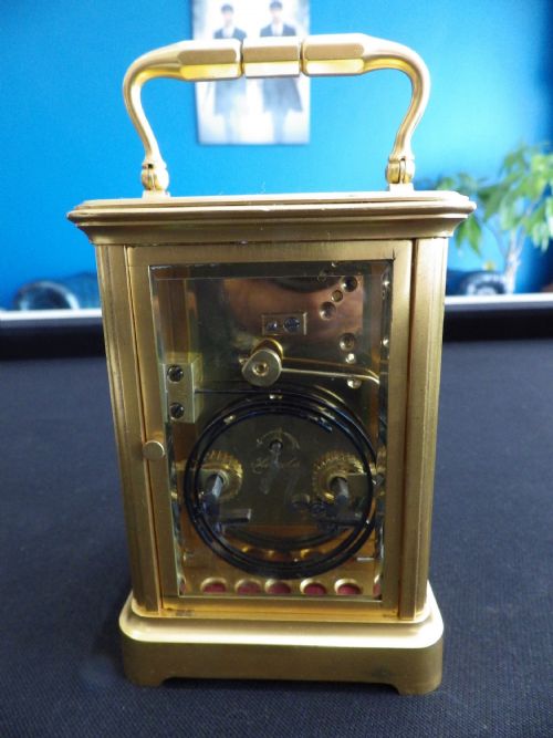 FRENCH REPEATER CARRIAGE CLOCK STILL FULLY GILDED RESTORED MOVEMENT 1870 - ADDITIONAL PHOTO 2