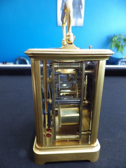 FRENCH REPEATER CARRIAGE CLOCK STILL FULLY GILDED RESTORED MOVEMENT 1870 - ADDITIONAL PHOTO 3