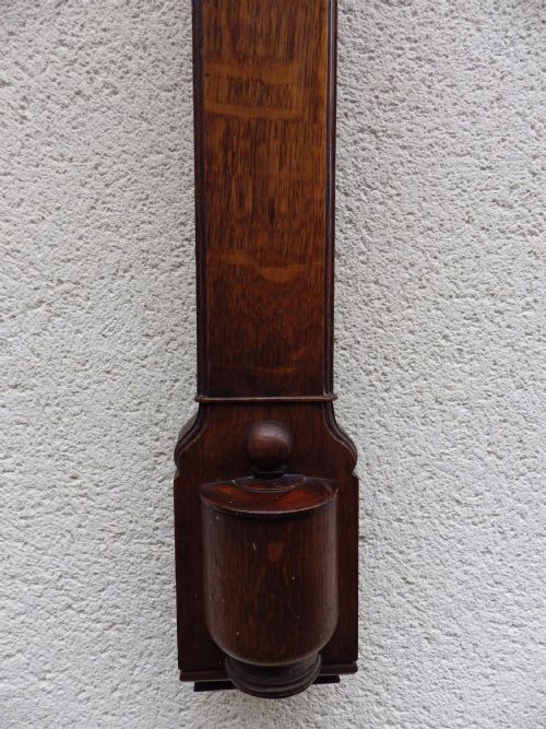 NEGRETTI ZAMBRA OAK STICK BAROMETER MERCURY FILLED 1890S - ADDITIONAL PHOTO 3