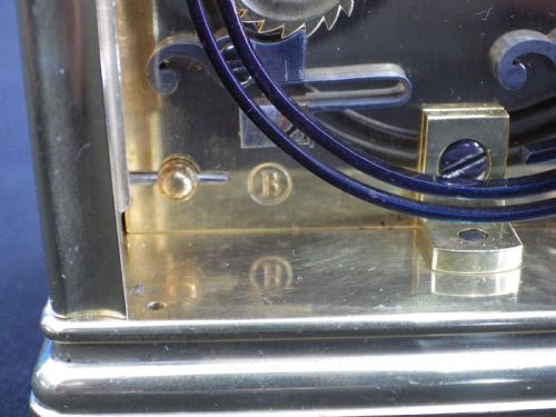 FRENCH REPEATER CARRIAGE CLOCK RARE TOP AND SIDE PANELS RESTORED MOVEMENT SIGNED BRUNELOT 1890 - ADDITIONAL PHOTO 8