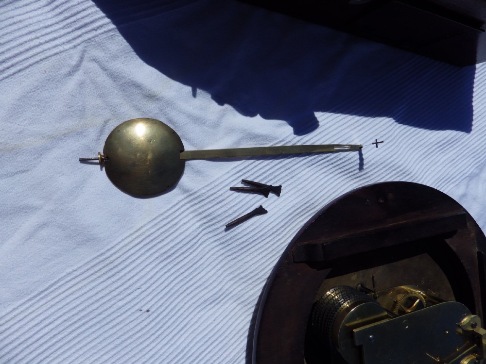 English 1860s Convex Fusee Drop Dial Wall Clock View XII