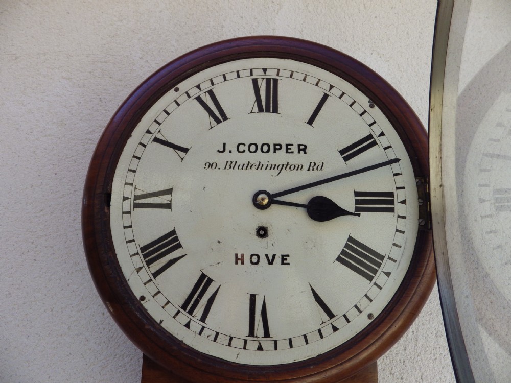 English Fusee Drop Dial Wall Clock View III