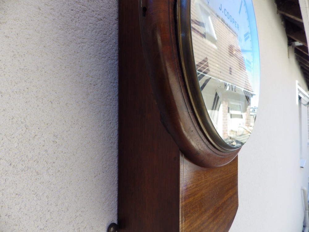 English Fusee Drop Dial Wall Clock View IV