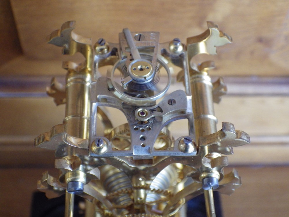 Skeleton Clock; English Fusee Miniature Run Via Platform Escapement View IV