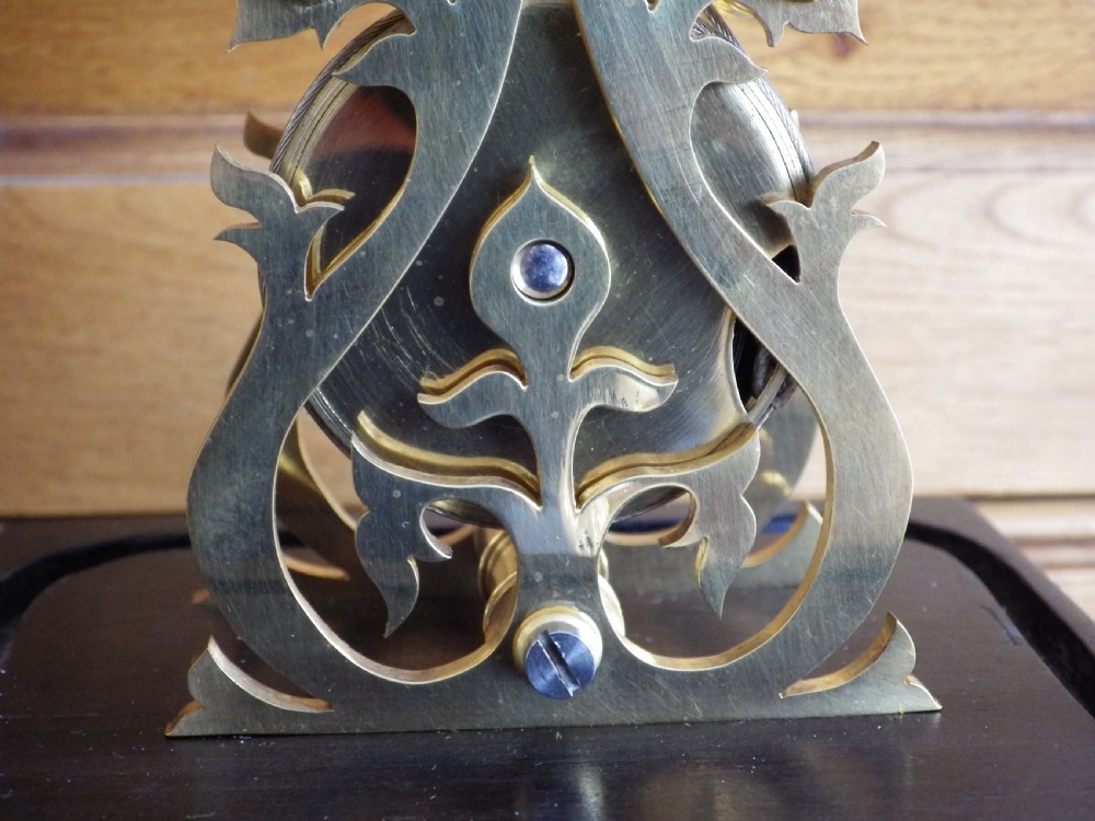 Skeleton Clock; English Fusee Miniature Run Via Platform Escapement View V