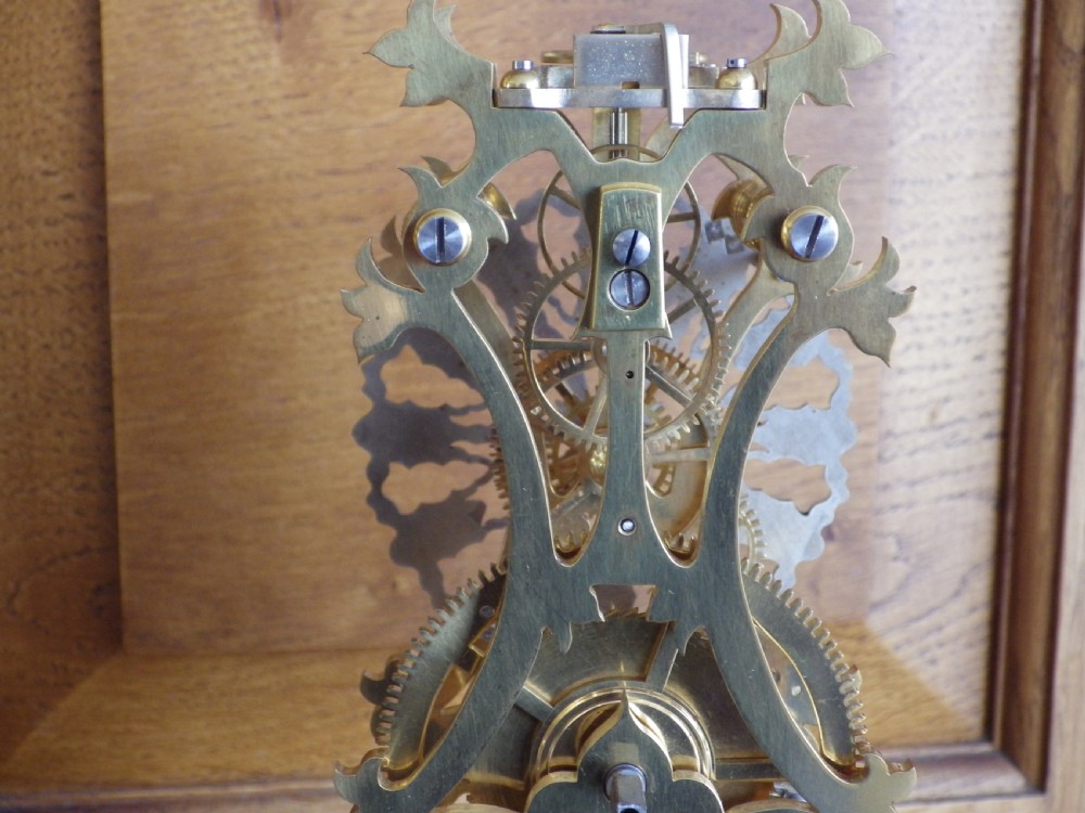 Skeleton Clock; English Fusee Miniature Run Via Platform Escapement View IX