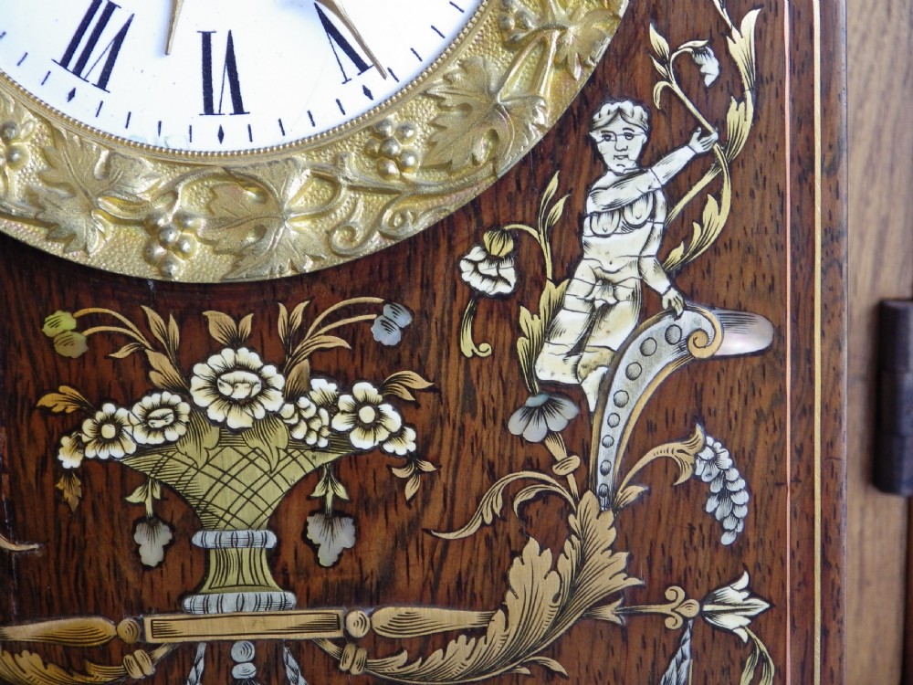 Simply Stunning Rosewood Inlayed French Mantel Clock  View V