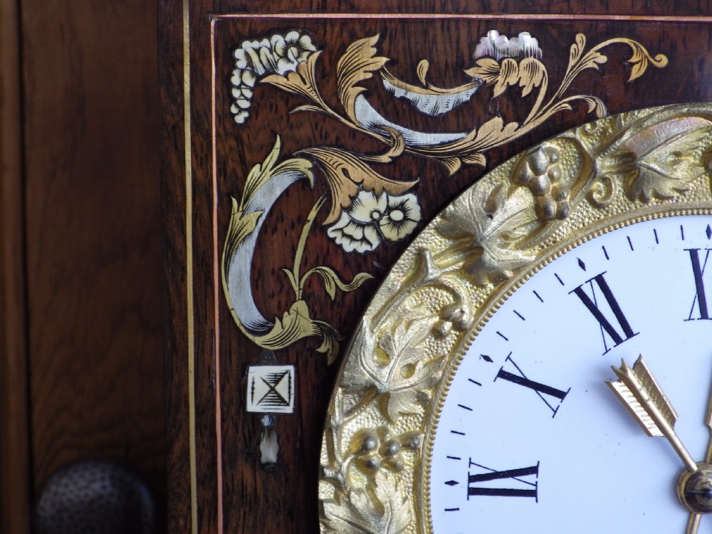 Simply Stunning Rosewood Inlayed French Mantel Clock  View VII