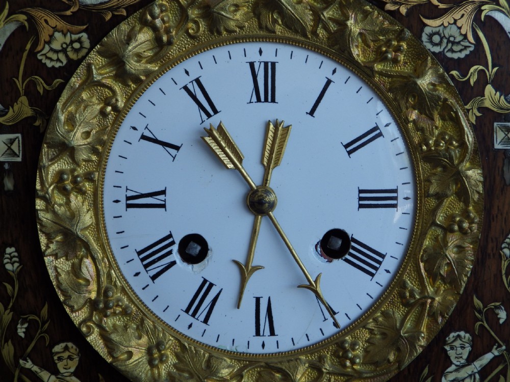 Simply Stunning Rosewood Inlayed French Mantel Clock  View VIII