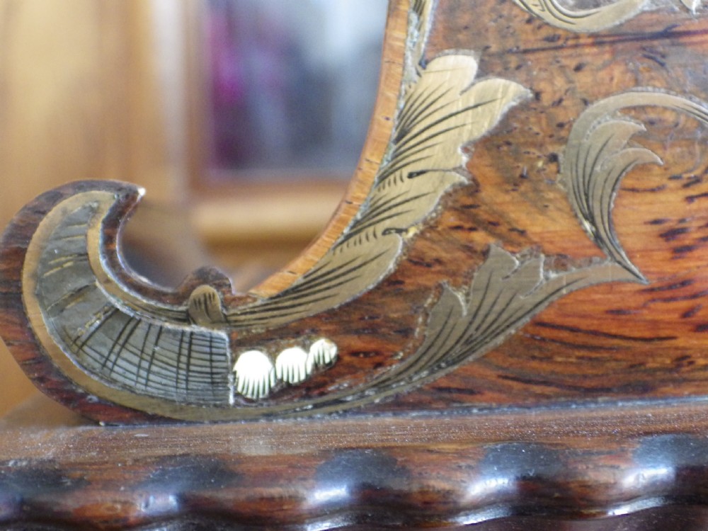 Simply Stunning Rosewood Inlayed French Mantel Clock  View XI