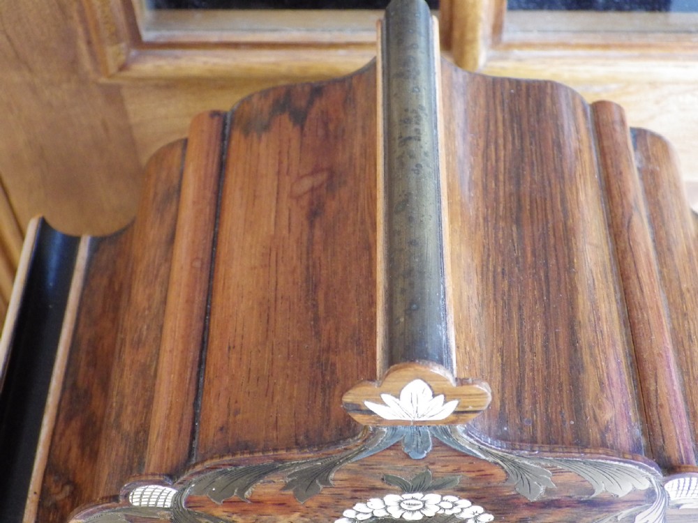 Simply Stunning Rosewood Inlayed French Mantel Clock  View XIV