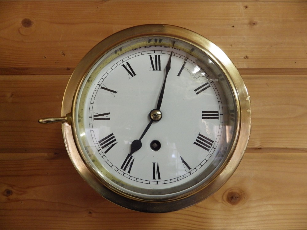 Ships Fusee Bulk Head Clock Fully Restored Movement & Case