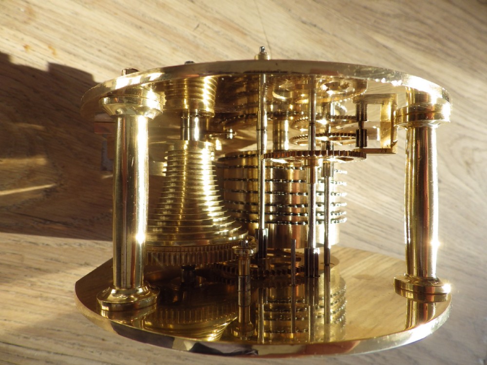 Ships Fusee Bulk Head Clock Fully Restored Movement & Case View X