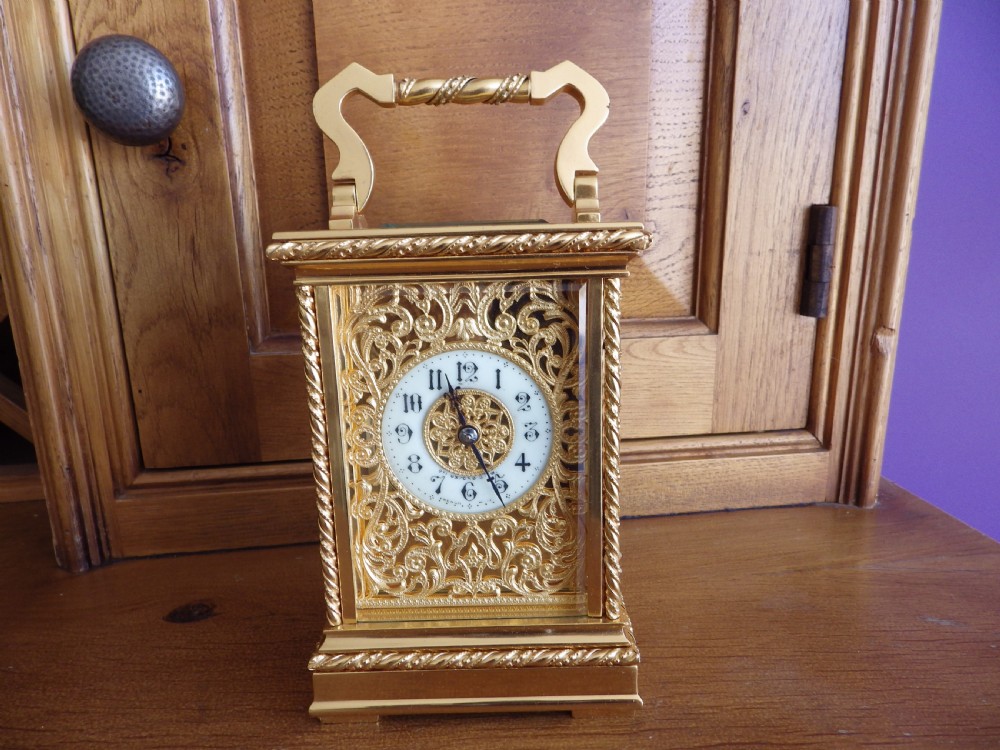 French Striking Carriage Clock Movement Fully Restored Rare Case Style View II