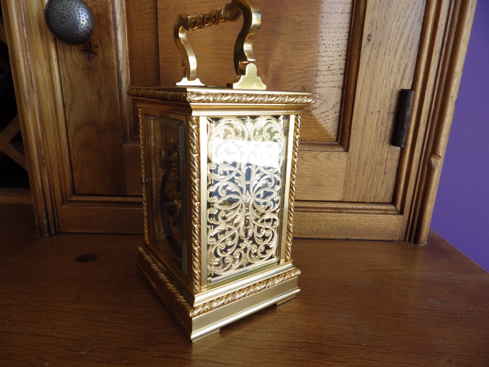 French Striking Carriage Clock Movement Fully Restored Rare Case Style View VIII