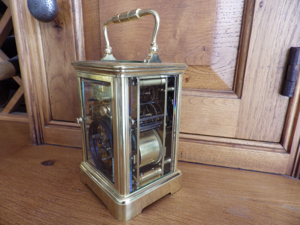 French Grand Sonnerie Carriage Clock Fully Restored 1880s View IV