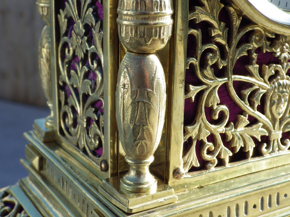 French Brass Mantle Clock View V