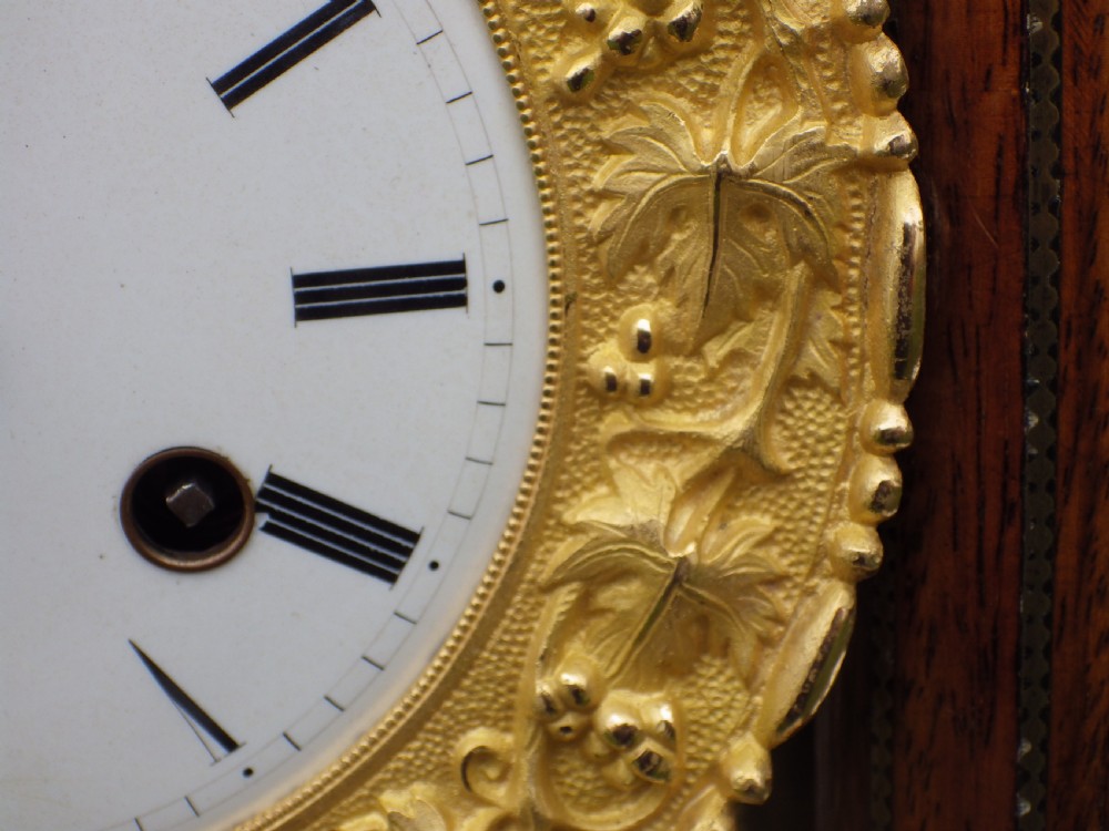 French Charles X Portico Clock Stunning Inlay View IX