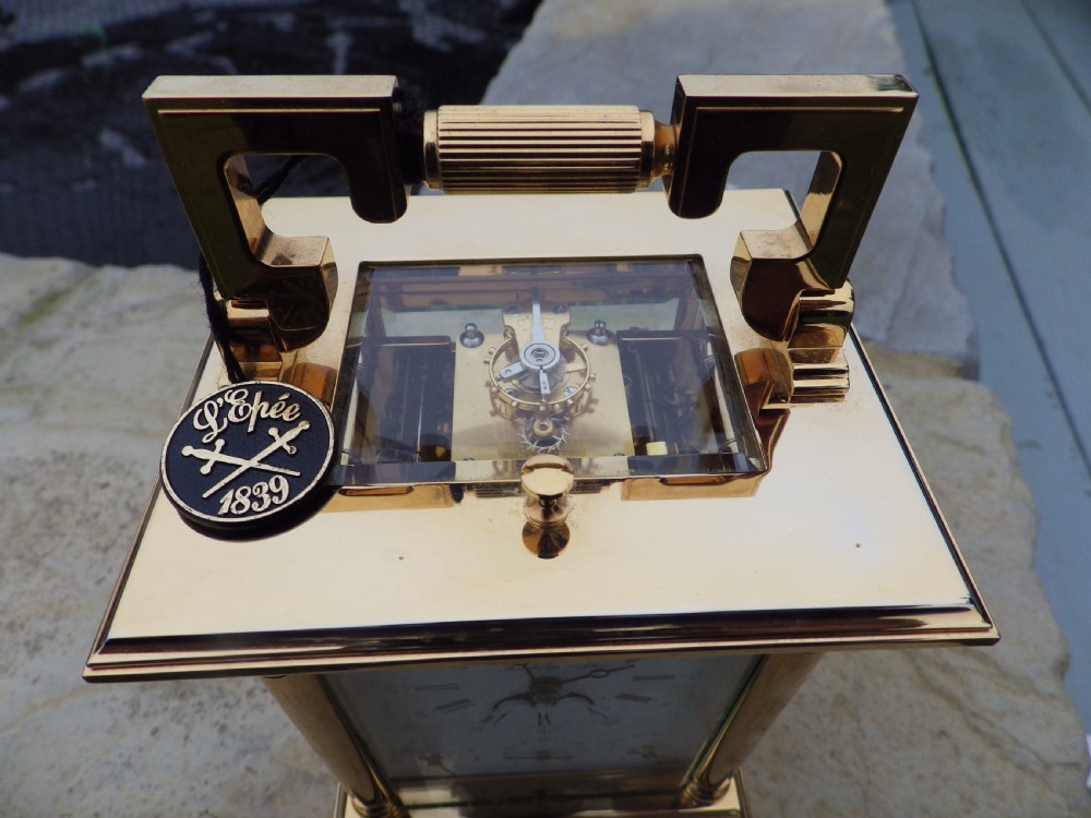 L Epee Moon Phase Seconds Dial Large Repeating Carriage Clock View II
