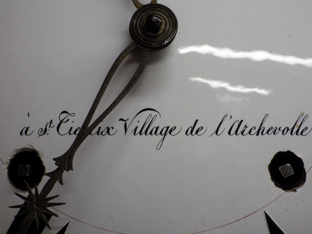 French Vineyard Clock Double Striking plus half hour movement restored 1870s View VIII