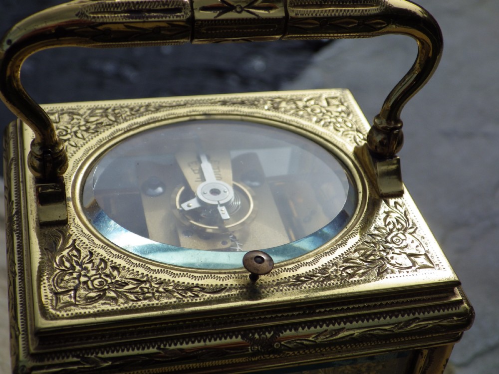 Alfred Drocourt Repeater Carriage Clock Fully Engraved Case Fully Restored Movement View III
