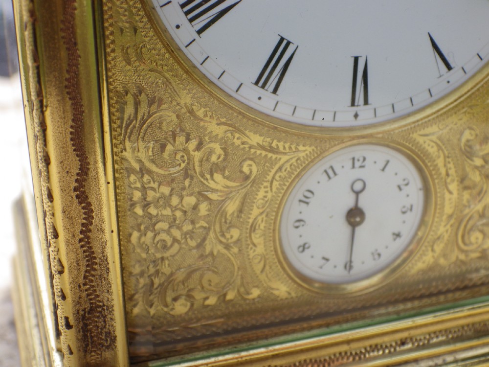 Alfred Drocourt Repeater Carriage Clock Fully Engraved Case Fully Restored Movement View IV