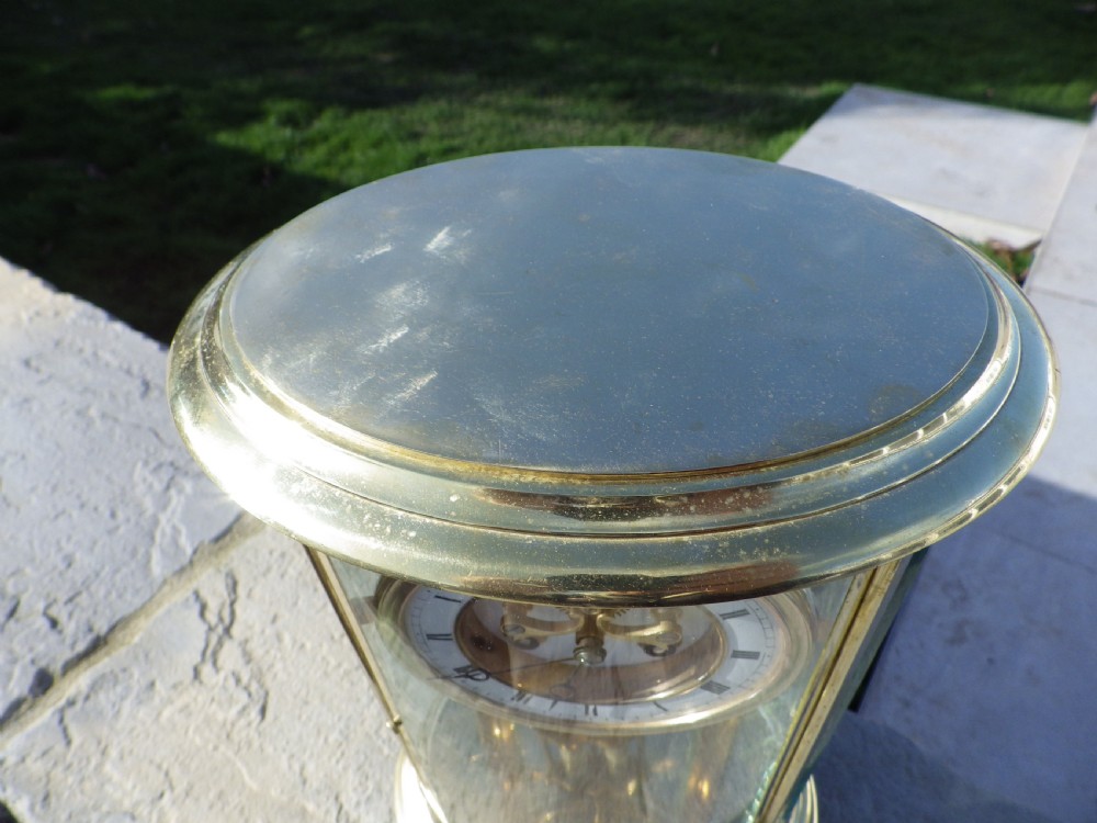 French Oval Crystal Regulator Mantle Clock By Henry Marc Paris 1890 View III