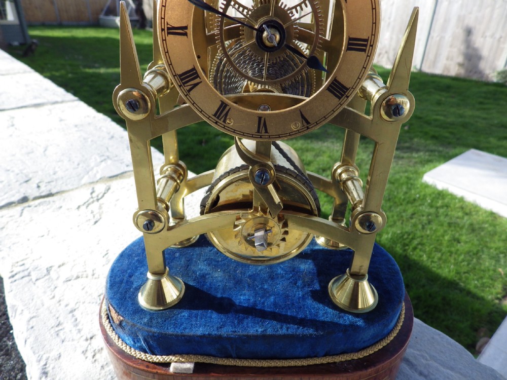 English Skeleton Clock With The Rare Seconds Dial 1870s View III