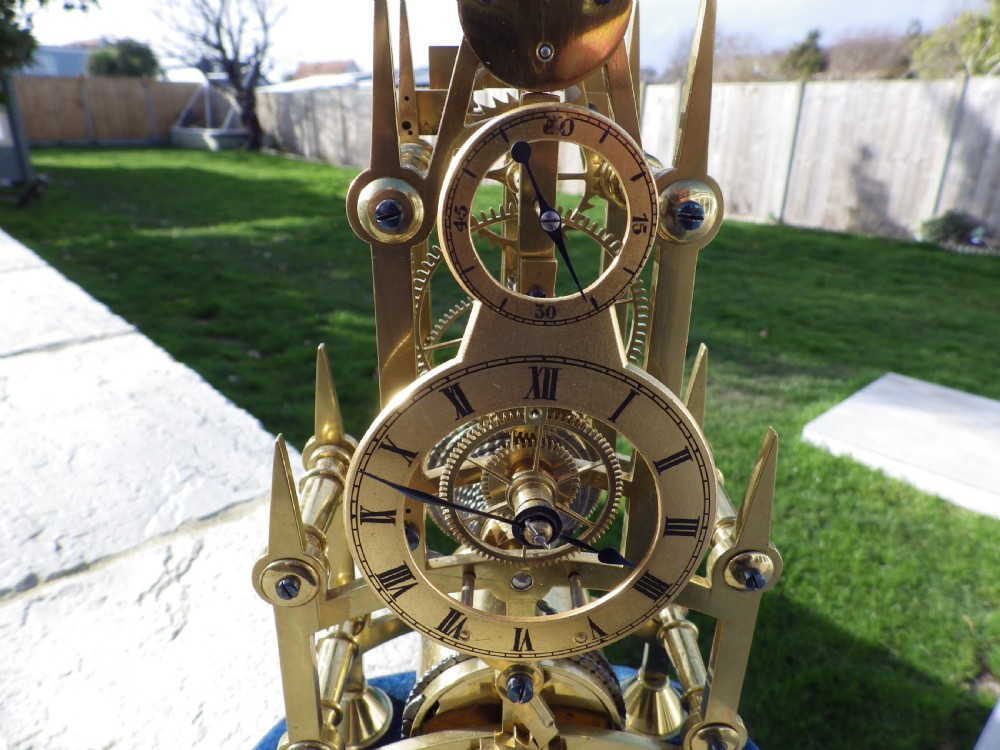 English Skeleton Clock With The Rare Seconds Dial 1870s View IV