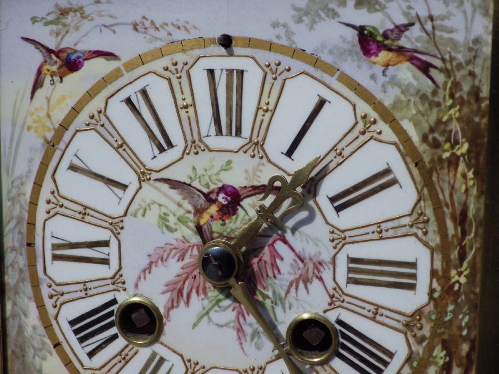 French Gilt Bronze Mantle Clock Stunning Panels View VIII