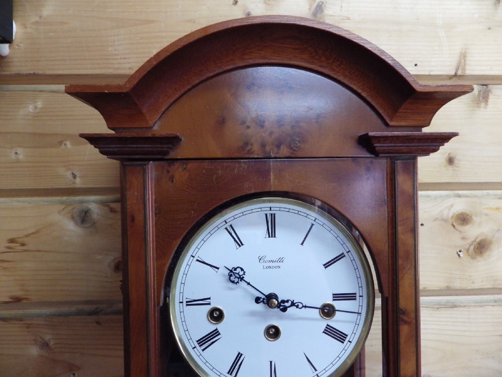 Walnut Westminster Comitti Wall Clock 1960s View II