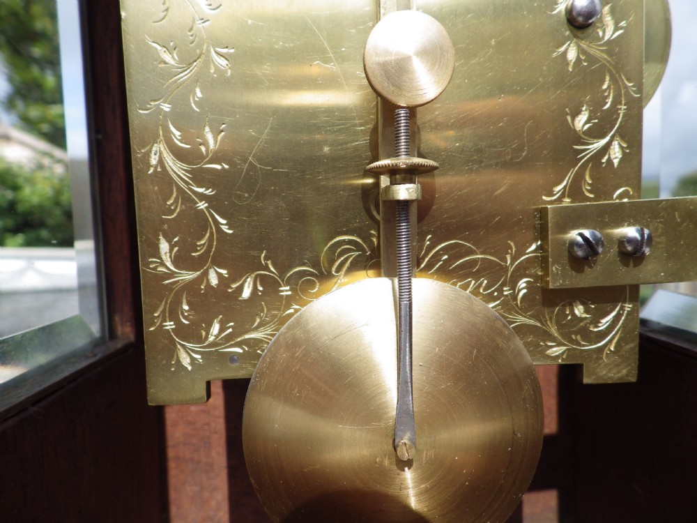 English Miniature Fusee Library Clock In Rosewood By Johnson Of London View V