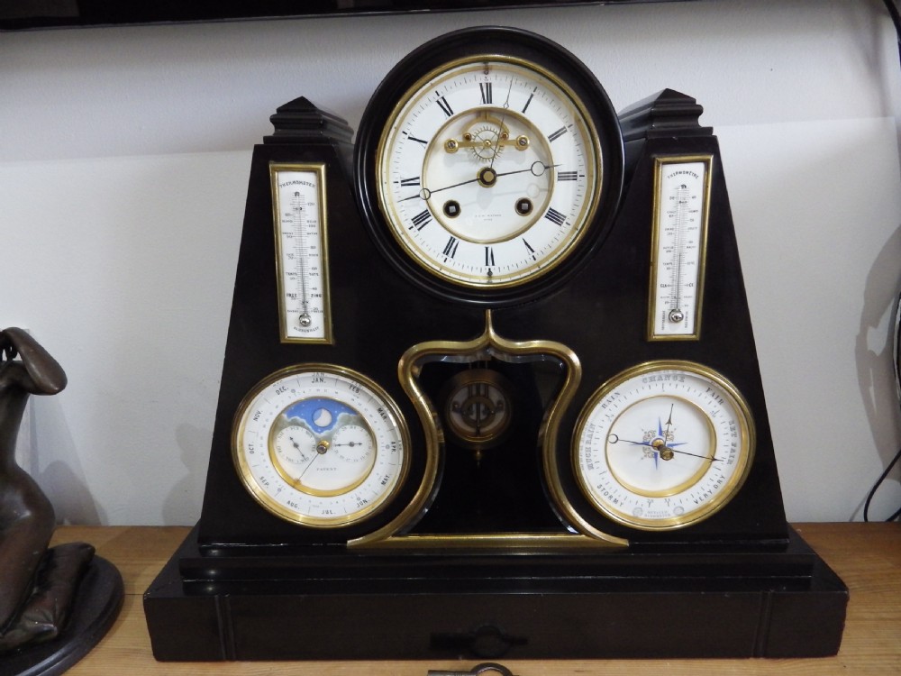 Rare French Marble Clock Set From Paddington Hospital 1870s