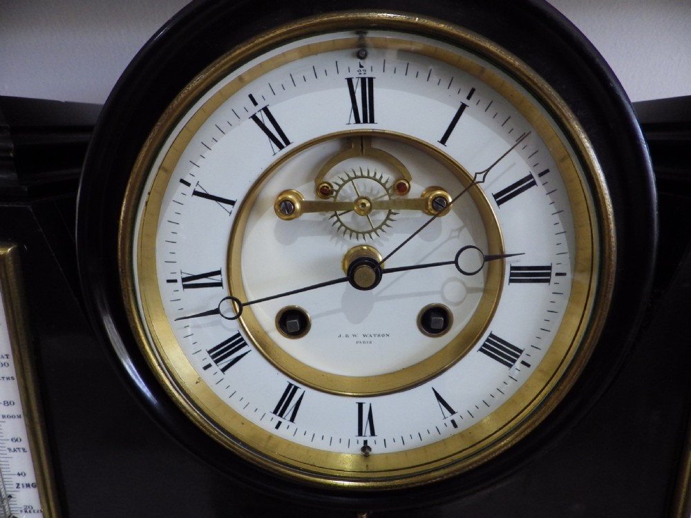 Rare French Marble Clock Set From Paddington Hospital 1870s View II