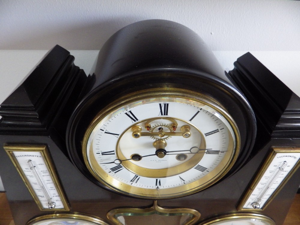 Rare French Marble Clock Set From Paddington Hospital 1870s View III