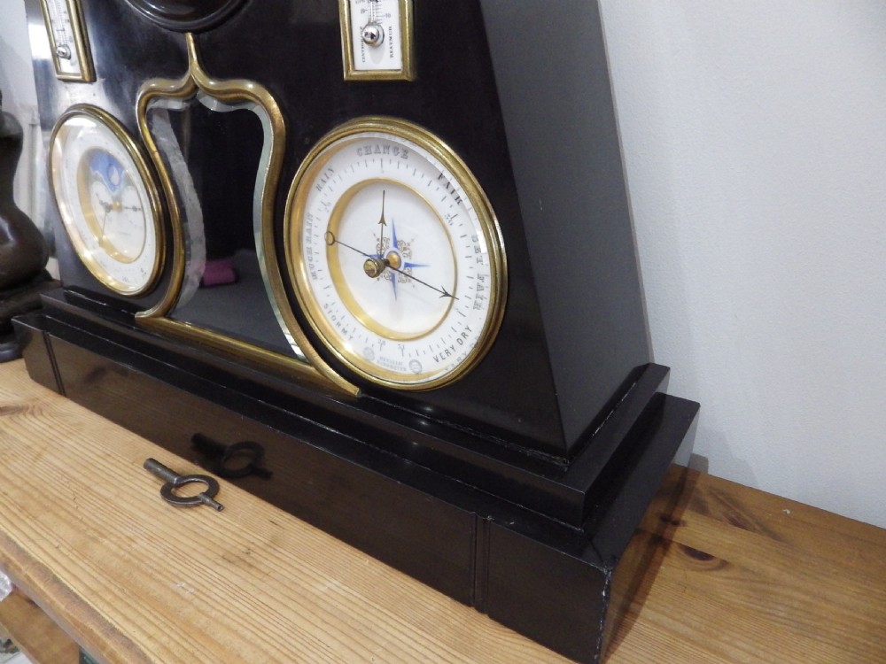 Rare French Marble Clock Set From Paddington Hospital 1870s View V