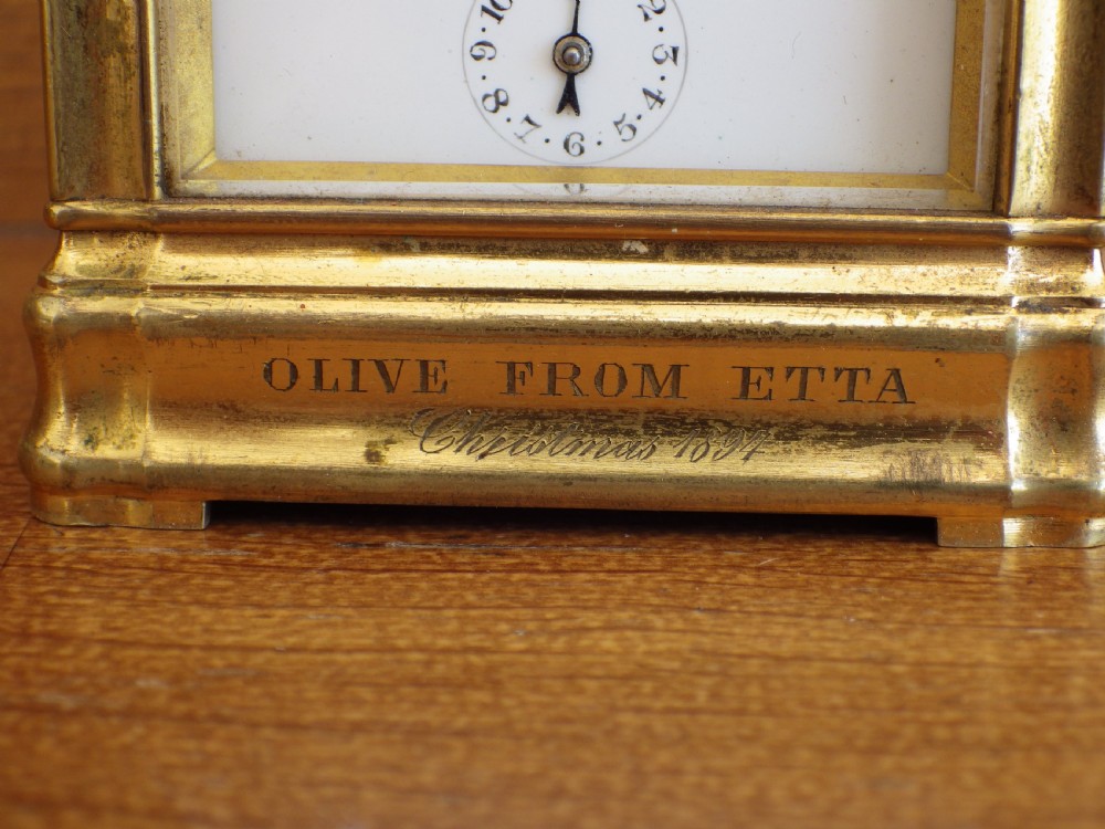 Miniature Grand Sonnerie French Carriage Clock Xmas 1894 View II