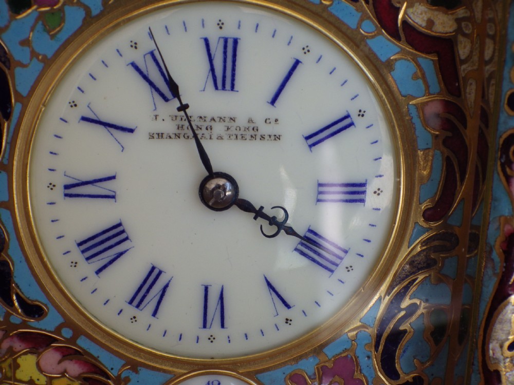 French Repeating Carriage Clock With Enamel and Gilded Case 1890s View VI
