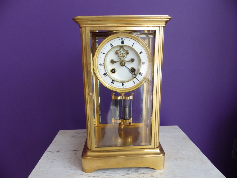 French Crystal Regulator Mantle Clock 1890s